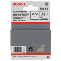 Graffette a filo metallico tipo 53, 11,4 x 0,74 x 4 mm, 1000 pezzi 1000 pz. Bosch Accessories 2609200291 en oferta
