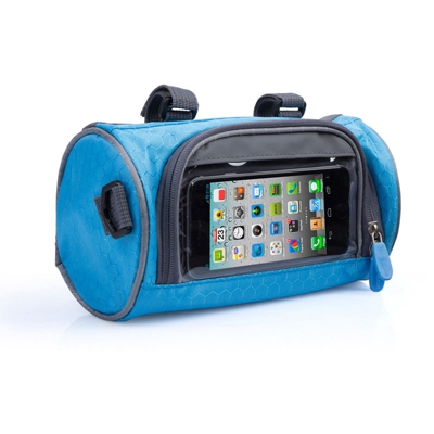 Borsa da bicicletta con porta smartphone colore azzurro - DMAIL