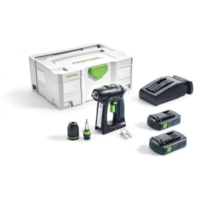 Perceuse visseuse FESTOOL C18 - 2 Batteries 18V 3.1Ah, chargeur, mandrin Centrotec - 574921