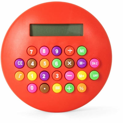 Calcolatrice rotonda - rosso - DMAIL