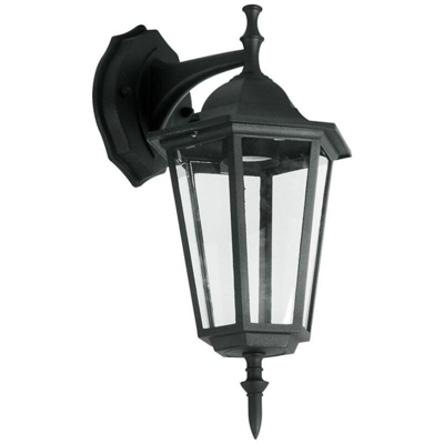 V-TAC VT-750 Portalampada lanterna Small Facing-Down alluminio IP44 nero E27 - sku 7068