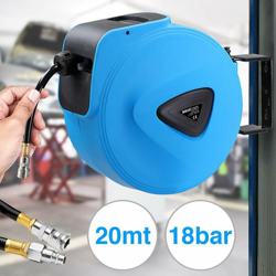 Avvolgitubo Aria Compressa con Tubo 20 Mt Attacco 1/4 Fissaggio a Parete Muro - BAKAJI en oferta