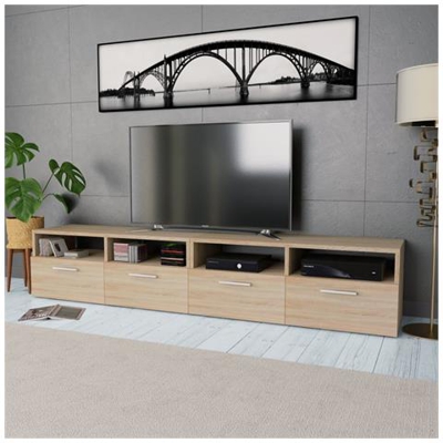Mobile Porta Tv 2 Pz In Truciolato 95x35x36 Cm Rovere