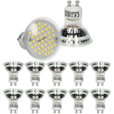 Ecd Germany - 10x Lampadina spot LED GU10 44SMD 3W faretto da incasso lampadine bianco freddo