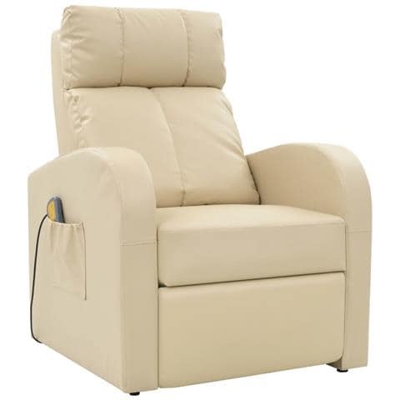 Poltrona Massaggiante Elettrica con Telecomando Crema