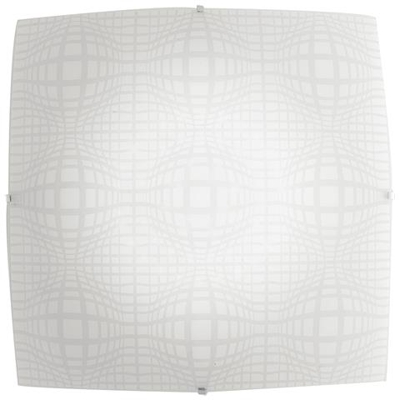 Plafoniera Vetro Quadrata Disegno Astratto Lampada Moderna Led 46 Watt Luce Naturale Ambiente I-project / pl50
