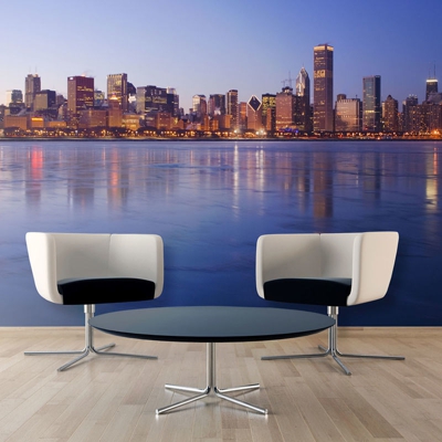 Fotomurale Icy Downtown Chicago cm 250 cm 250x193 Artgeist