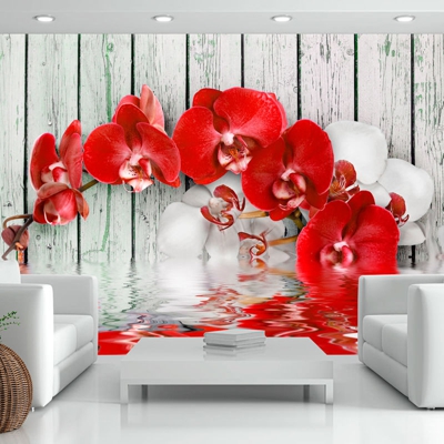Fotomurale Orchidea color rubino cm 300x210 Artgeist