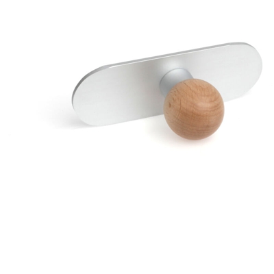 REI - Appendiabiti da fissare alla parete o sui mobili, Alluminio-Legno, Faggio Trasparente, 1 gancio. Marchio