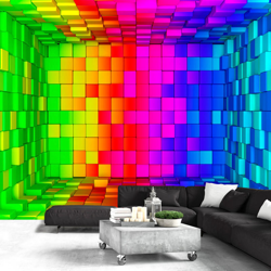 Fotomurale Rainbow Cube cm 300x210 Artgeist precio