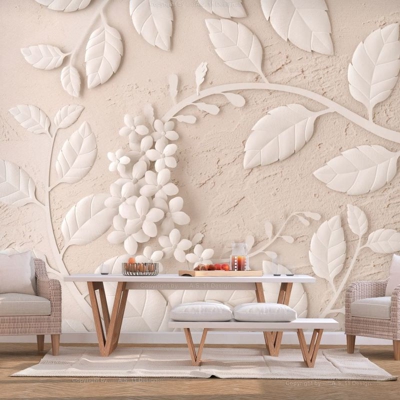 Fotomurale Paper Flowers Beige cm 250x175 Artgeist