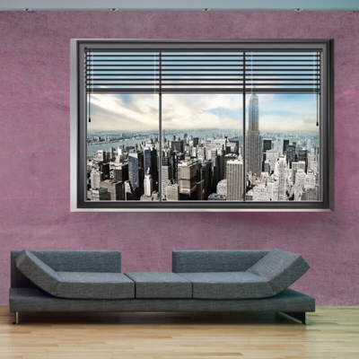 Fotomurale Finestra di New York II cm 300x210 Artgeist
