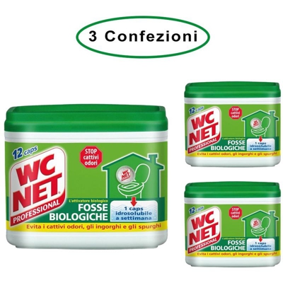 fosse biologiche professionale 3 confezioni da 12 capsule 216 gr - Wc Net