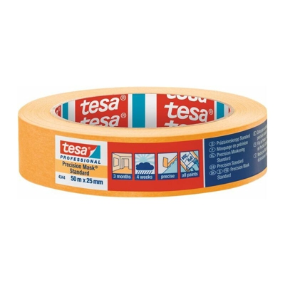tesa Supporto di precisione Crepe® 4344 Stand.smooth beige chiaro L.50m B.25mm Rl.TESA
