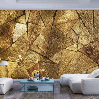 Fotomurale Pavement Tiles Golden cm 250x175 Artgeist