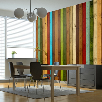 Fotomurale Wooden rainbow cm 200x154 Artgeist