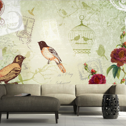 Fotomurale Vintage birds cm 300x210 Artgeist precio