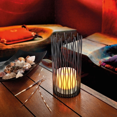 Esotec - Lampada d'atmosfera africana a batteria. Funzionamento a timer. Lampada decorativa 202010