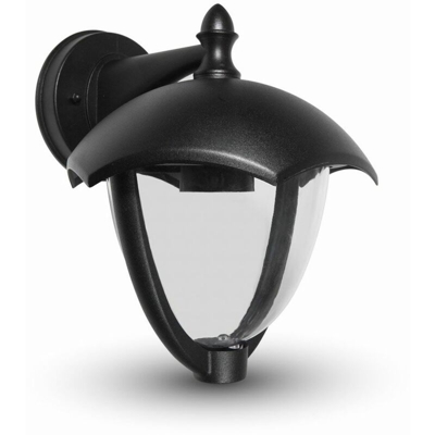Lampada LED V-TAC da Muro a Lanterna con Portalampada E27 (Max 40W) Attacco verso il basso Colore Nero IP44