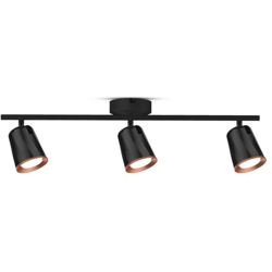 Faretto LED da Muro Triplo 18W con Testa Orientabile Colore Nero 4000K IP20 - V-tac en oferta