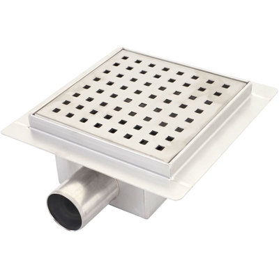 Canaletta di scarico per docce piastrellate HWC-D95c acciaio inox 20x20cm - MENDLER