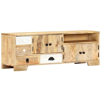 Mobile Porta Tv 120x30x40 Cm In Legno Massello Di Mango