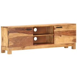Mobile Porta Tv Bianco 118x30x40cm Legno Massello Di Sheesham en oferta