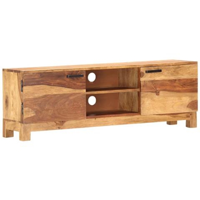 Mobile Porta Tv Bianco 118x30x40cm Legno Massello Di Sheesham
