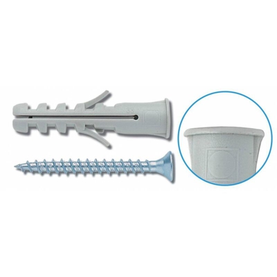 Conf. 10 Tasselli Con Bordo C/Vite Mm. 6 50 Cf - ITW