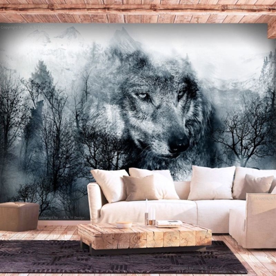 Fotomurale Mountain Predator Black and W cm 300x210 Artgeist