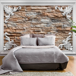 Fotomurale Brick in the Frame Brown cm 300x210 Artgeist precio