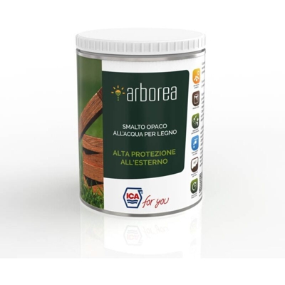 Ica For You FNB35-0250 Smalto Opaco All'Acqua per Legno da Esterni, Bianco