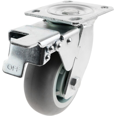 PrimeMatik - Rotelle pivotanti ruote industriale di poliuretano con freno 125 mm