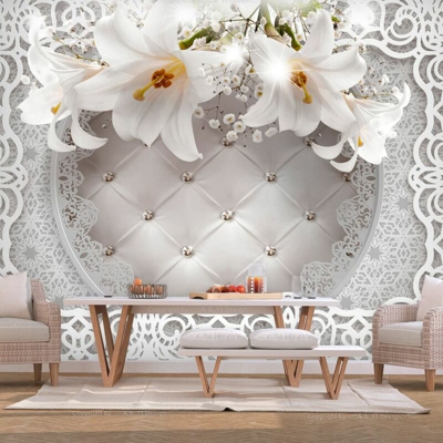 Fotomurale Lilies and Quilted Background cm 300x210 Artgeist