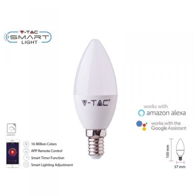 LED (monocolore) Classe energetica: A+ (A++ - E) V-TAC VT-5114 2754 E14 Potenza: 4.5 W RGBW 4.5 kWh/1000h