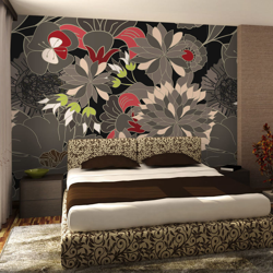 Fotomurale motivo floreale grigio cm cm 250x193 Artgeist precio