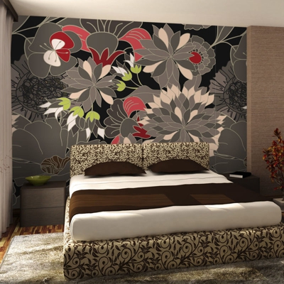 Fotomurale motivo floreale grigio cm cm 250x193 Artgeist