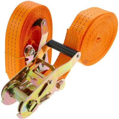 Cinghia di serraggio con cricchetto 38 mm x 5 m 3000 kg arancione (pacco 2) - Primematik