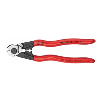 Forbici per fune metallica L.190mm per fune metallica D.4mm Cu.-/cavo in alluminio D.7mm2 - Knipex