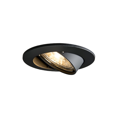 QAZQA Faretto da incasso edu - Moderno - Alluminio - Nero - Tondo Max. 1 x Watt