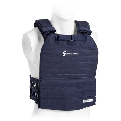 Battlevest 2.0 gilet zavorrato 2x2 pesi 5,75 & 8,75 lb blu - Capital Sports