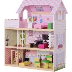 Homcom Casa delle Bambole a 3 Piani con Ascensore Rosa 60x30x71.5cm precio