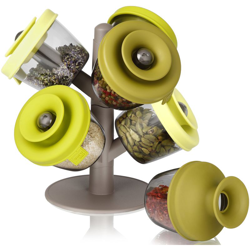 Popsome Set 6 Contenitori Portaspezie Popsome, Con Supporto Ad Albero - Vacu Vin en oferta