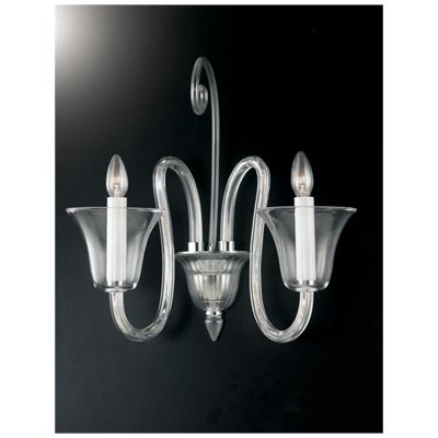 I-PALACE / AP2 - Applique con bracci sinuosi e eleganti in vetro trasparente 40 watt E14