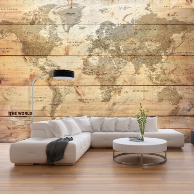 Fotomurale Map on Boards cm 250x175 Artgeist