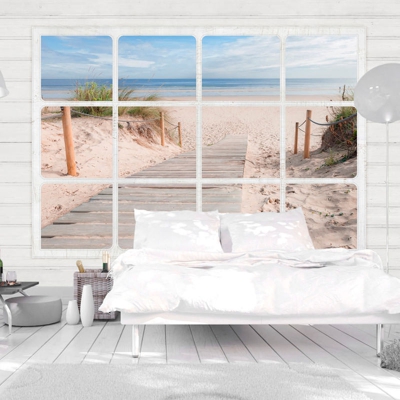 Fotomurale Window e beach cm 250x175 Artgeist