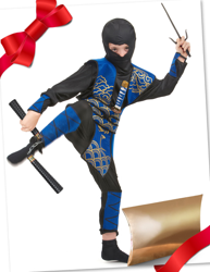 Cofanetto regalo travestimento e accessori da ninja blu per bambino características