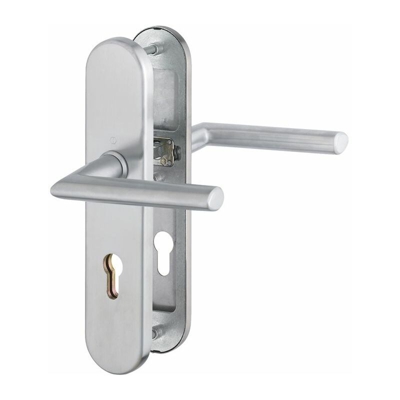 HOPPE Set maniglia Stoccolma per porte spessore 42-47mm Spaziatura fori 72mm in acciaio inox opaco Set di protezione