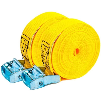 T35 – metaltis cinghia professionale – cricchetto – 2 PZ. per ormeggiate carichi leggere. lunghezza 4 M. resistenza 1000 kg (rottura reale).