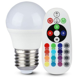 V-TAC SMART VT-2224 lampadina LED smd 3.5W E27 G45 RGB+W bianco caldo 3000K con telecomando - sku 2772 características